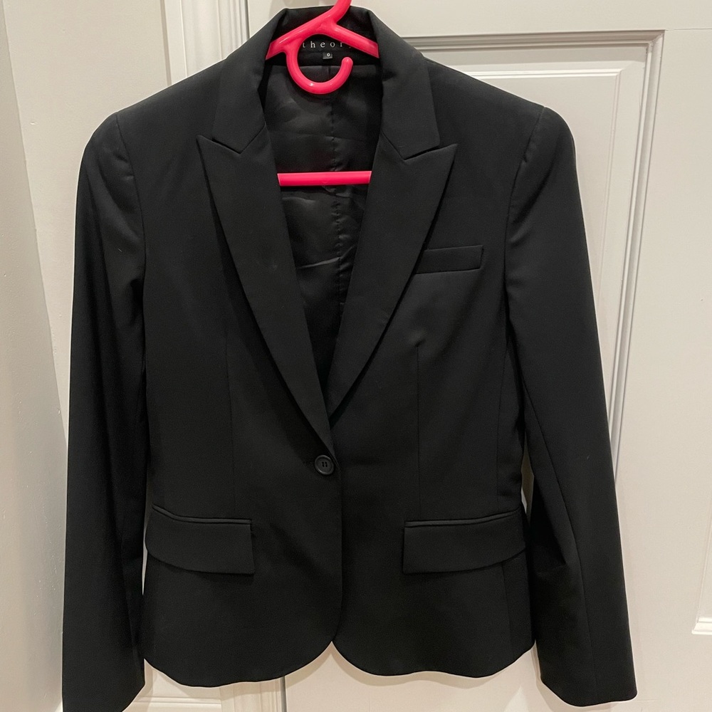 Theory suit blazer, black, size 0.